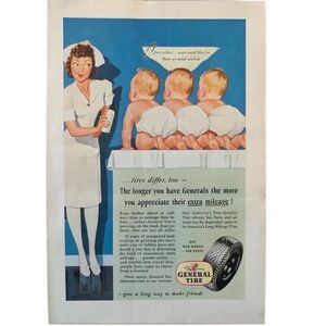 Vintage 1945 General Tire Appreciate Extra Mileage Ad Advertisement